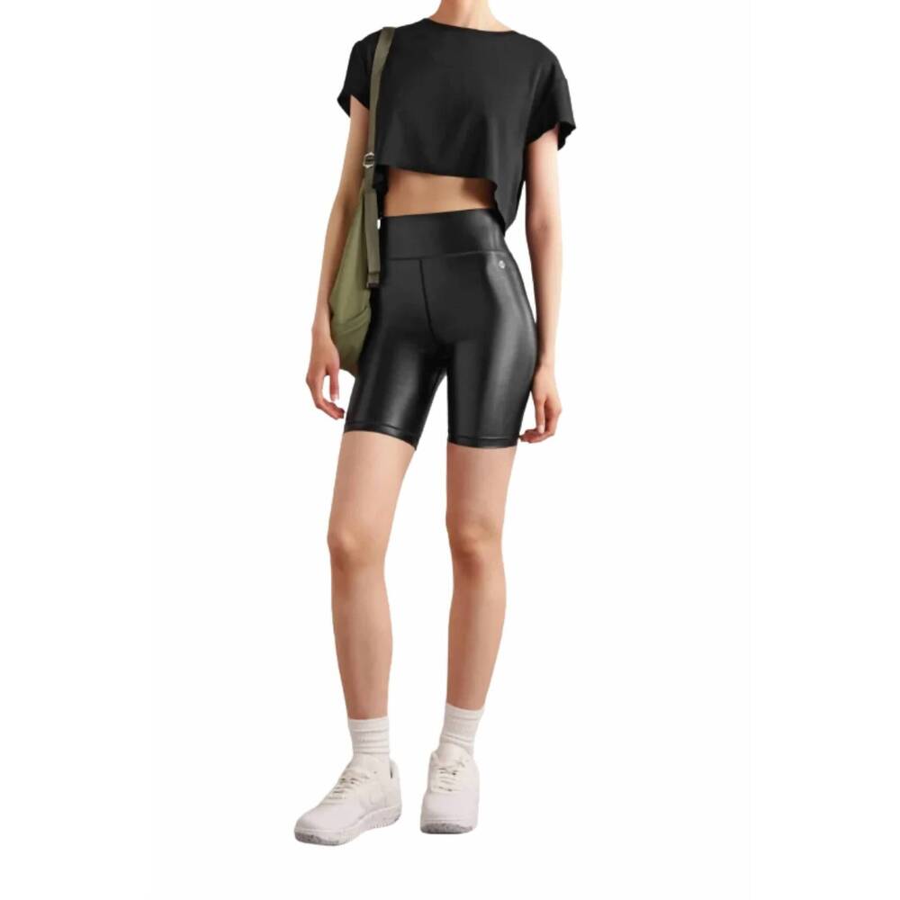 NEW BANDIER center stage biker short in black shine